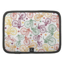 Whimsical bicycle pattern & retro polka dots organizer