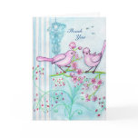 Whimsical Bird Duo Thank You Note Greeting Card
