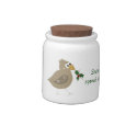 Whimsical Bird with a Holly Branch Candy Dish