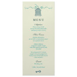 Whimsical Birdcage Wedding Menu Card Announcement