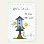 Whimsical Birdhouse and Birds Housewarming Party invitations