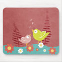 Pássaros e flores Mousepad/esteira lunáticos do ra by LisaMarieDesign Pássaros e flores Mousepad/esteira lunáticos do ra