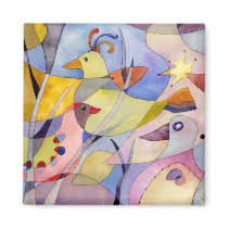 Whimsical Birds Magnet