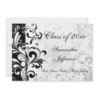 Whimsical Black and White Swirl Graduation