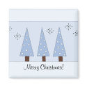 Whimsical Blue ChristmasTrees magnets