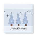 Whimsical Blue ChristmasTrees magnets