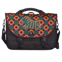 Whimsical Blue & Orange Zebra Laptop Bag
