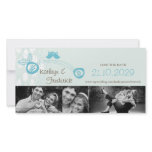 Whimsical Blue Owls Save The Date Announcement Custom Photo Card