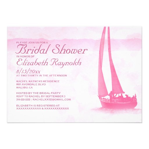 Whimsical Boats Bridal Shower Invitations