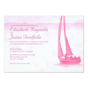 Whimsical Boats Wedding Invitations Card