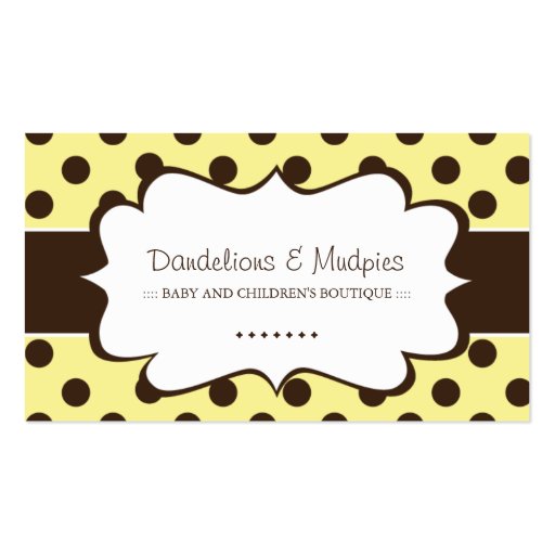 Whimsical Boutique Business Cards (front side)