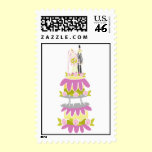 Whimsical Bride Groom Cake Postage Stamp stamps