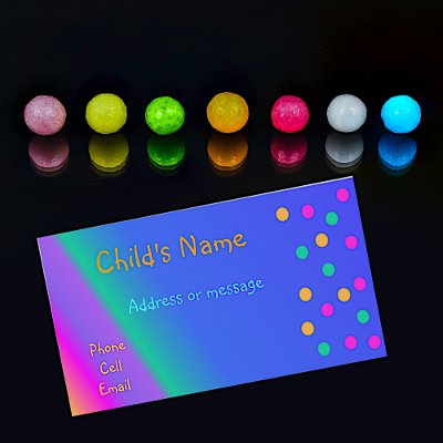 Whimsical Bright Children's Calling Card Business Card by DizzyDebbie
