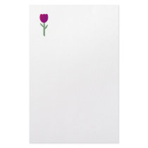 Whimsical Burgundy Tulip Custom Stationery