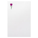 Whimsical Burgundy Tulip Custom Stationery