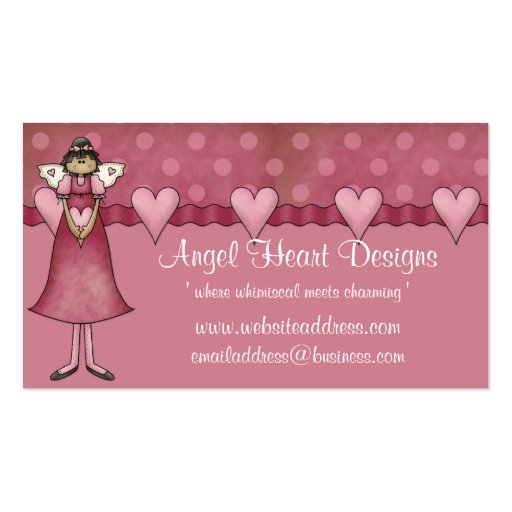 Whimsical Business Card :: Angel Heart Design (front side)