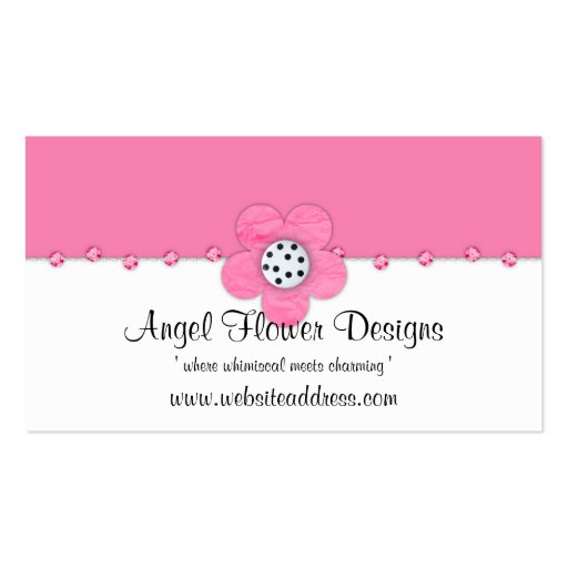 Whimsical Business Card :: Pink Flower Jewels (front side)