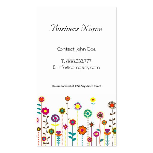 Whimsical Business Cards (front side)