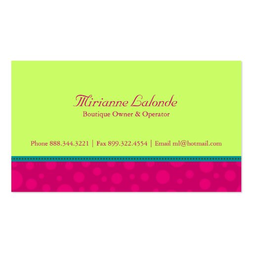 Whimsical Business Cards (back side)