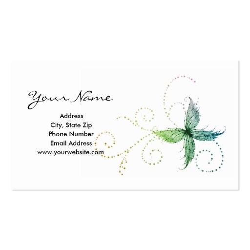 Whimsical Butterfly Business Cards (front side)