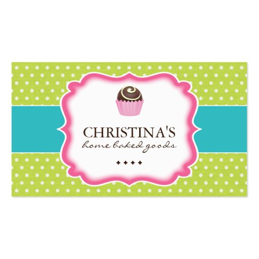 Whimsical Cake Ball Business Cards (front side)