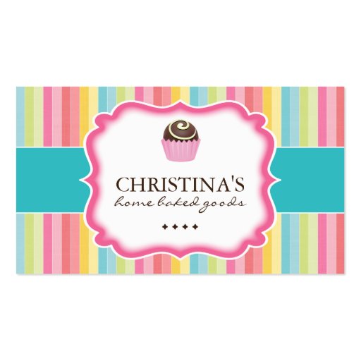 Whimsical Cake Ball Business Cards (front side)