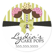 Whimsical Cake Pops Bakery Stickers