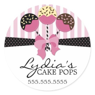 Whimsical Cake Pops Bakery Stickers sticker