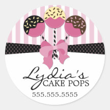 Whimsical Cake Pops Bakery Stickers