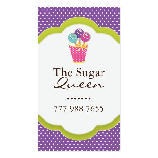 Whimsical Cake Pops Business Cards (front side)