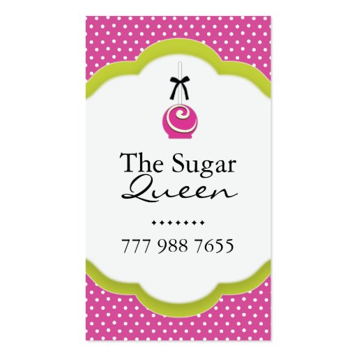 Whimsical Cake Pops Business Cards (front side)