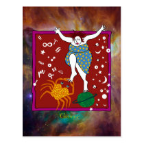 Whimsical Cancer Postcard postcards