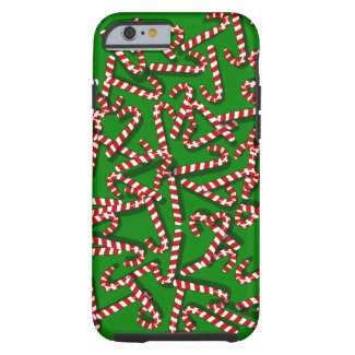 Whimsical Candy Canes on Green Christmas iPhone 6 