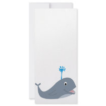 Whimsical cartoon whale t-shirts and gifts rack cards