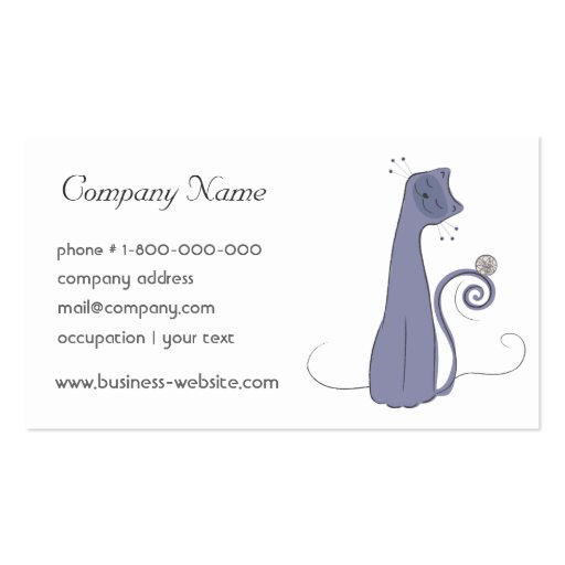 Whimsical Cat Business Card (front side)