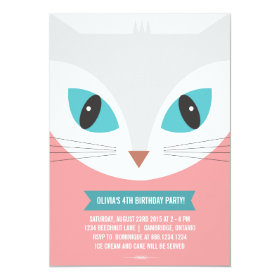 WHIMSICAL CAT KIDS BIRTHDAY PARTY INVITATION 5