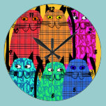 Whimsical Cats Clock wall clocks
