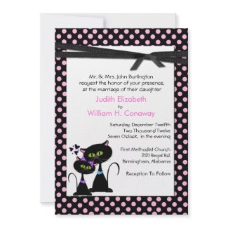 Whimsical Cats Wedding Invitation invitation