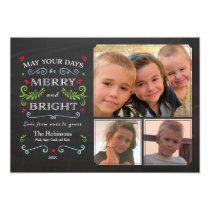 Whimsical Chalkboard Holiday Photo Card (Groupon) Custom Invite