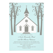 Whimsical Chapel Wedding Invitation