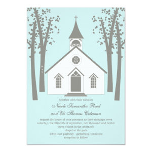 Whimsical Chapel Wedding Invitation Custom Invitations