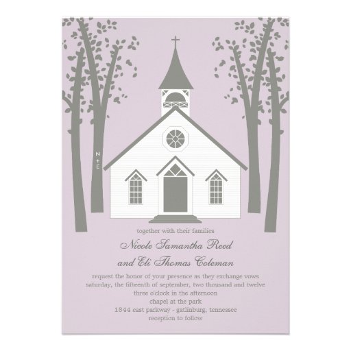 Whimsical Chapel Wedding Invitation