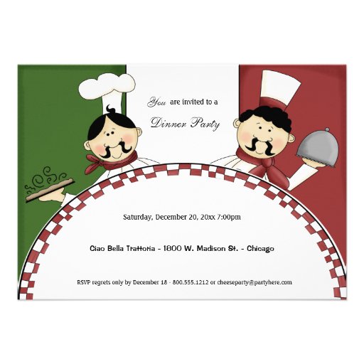 Whimsical Chef Dinner Party Invite