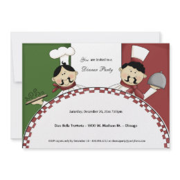 Whimsical Chef Dinner Party Invite invitation