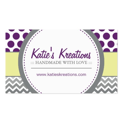 Whimsical Chevron and Dots Business Card