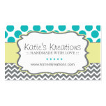 Whimsical Chevron and Dots - Custom Design Business Card