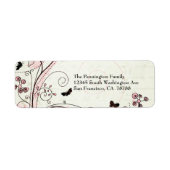 Whimsical chic floral swirls avery address label label