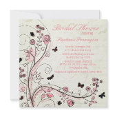 Whimsical chic floral swirls bridal shower invite invitation