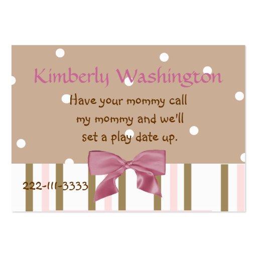Whimsical Childrens Calling Card Business Card Template (front side)