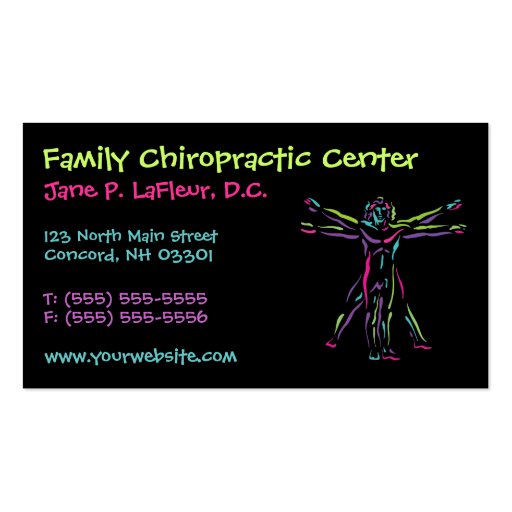 Whimsical Chiropractic Business Cards